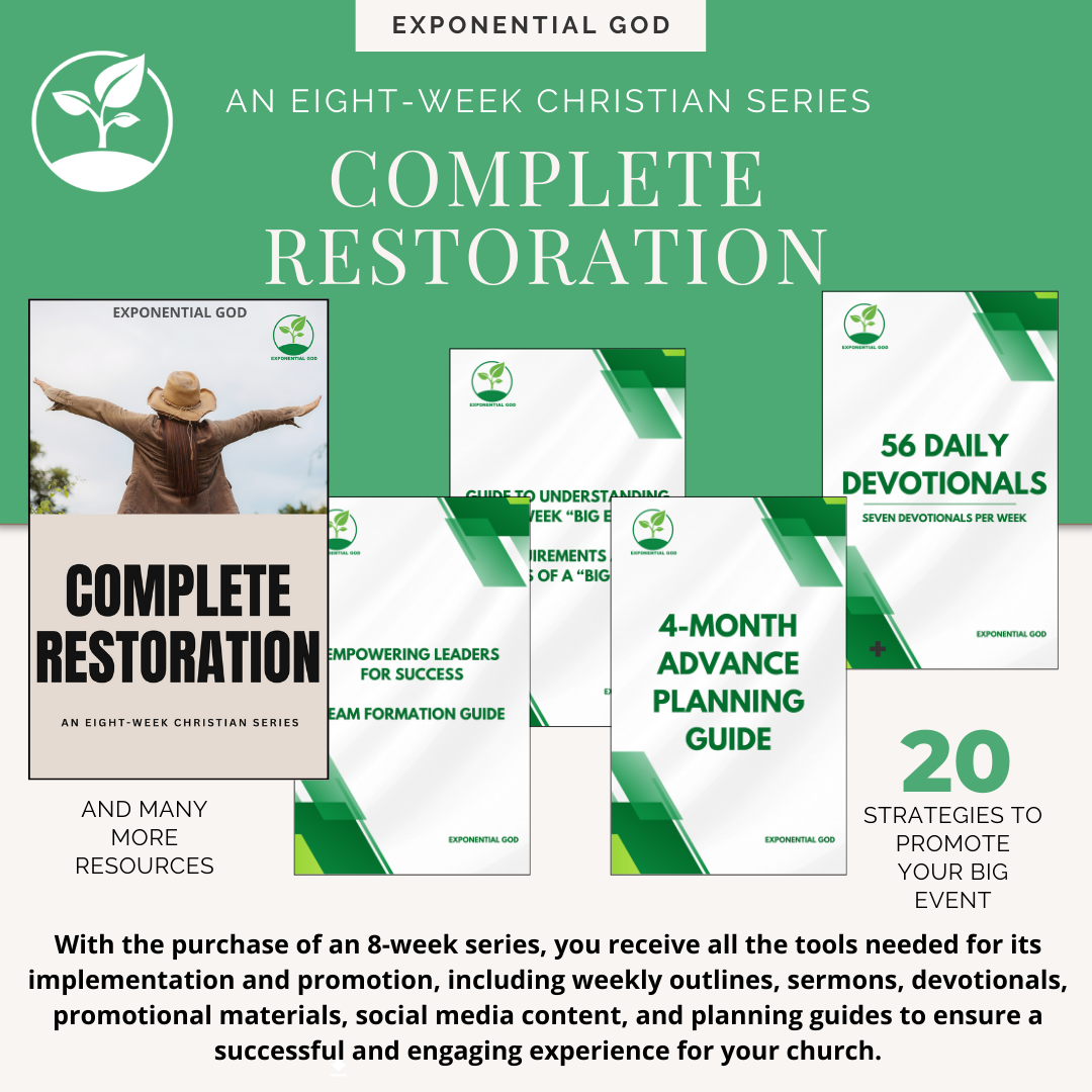 "Complete Restoration" Series - Explore God’s promises for a restored life. Dive into topics like healing after loss, restoring purpose, and living with renewed vision. Each lesson is designed to help you experience God’s transformative work in your life.