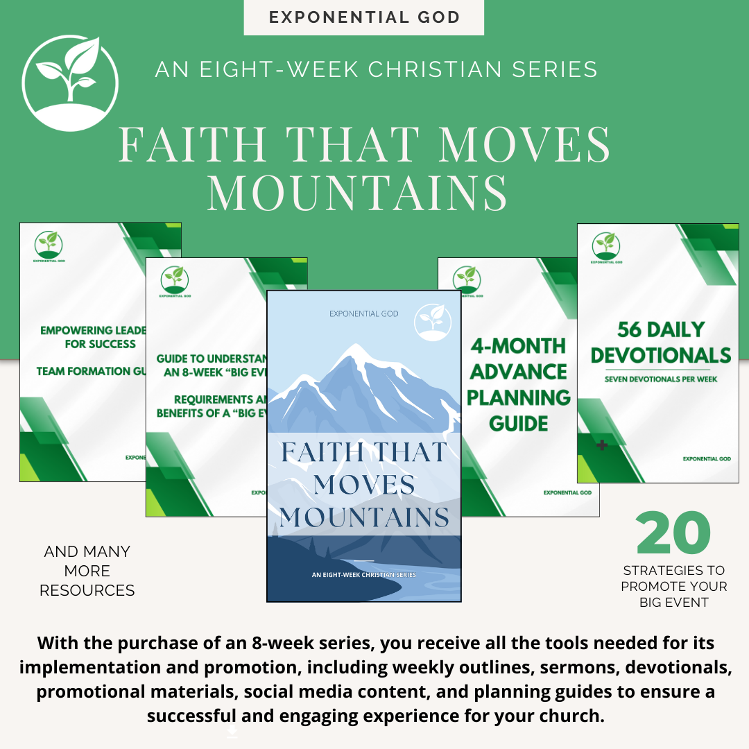 Faith That Moves Mountains guides believers in an 8-week journey to strengthen their faith. With topics on God’s timing, action, and resilience, this series equips believers to overcome obstacles and experience the true power of faith in God’s promises.