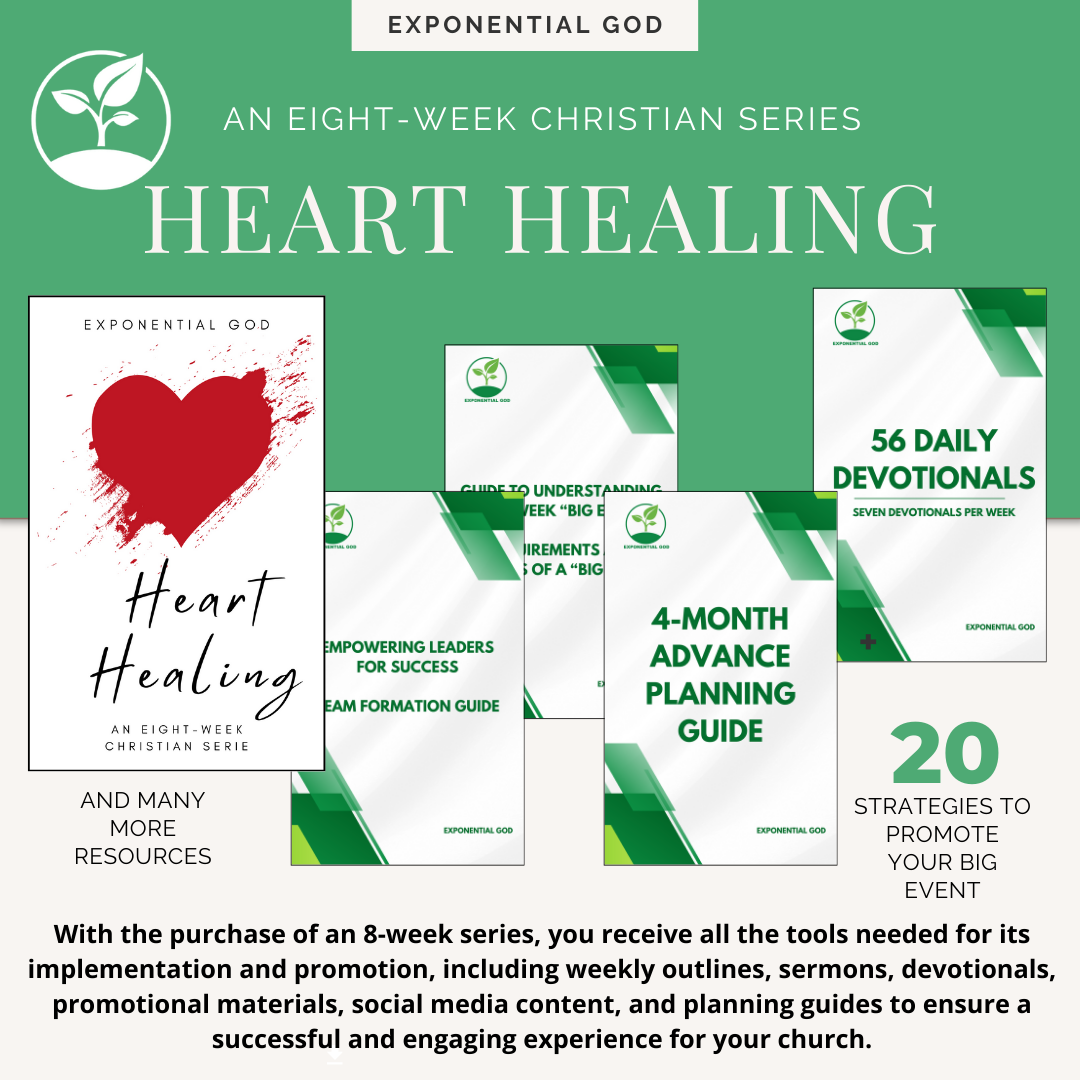 Heart Healing - Inner Healing is an 8-week Christian journey offering peace from emotional pain. Each week guides believers through topics like forgiveness, overcoming anxiety, and building trust in God, leading to a life of true inner healing and renewed faith in God’s promises.