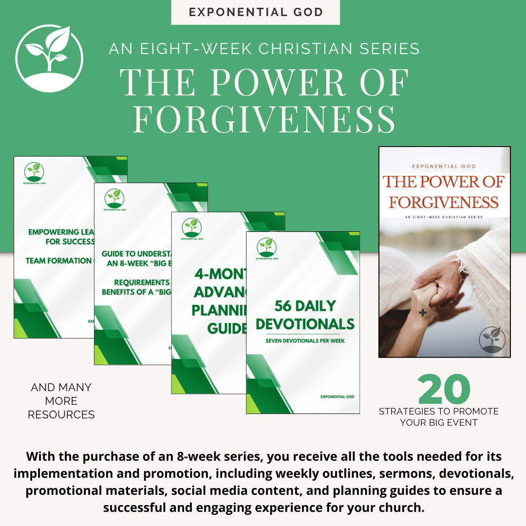 The Power of Forgiveness is an 8-week series dedicated to exploring forgiveness in all relationships. Each session reveals the healing power of forgiving others and oneself, showing how forgiveness restores joy, peace, and connection with God and others.