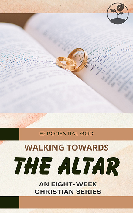 "Walking Towards the Altar" is an 8-week journey for couples preparing for a Christ-centered marriage. Gain biblical insights on love, respect, forgiveness, and unity, building a foundation for a lasting and fulfilling relationship.